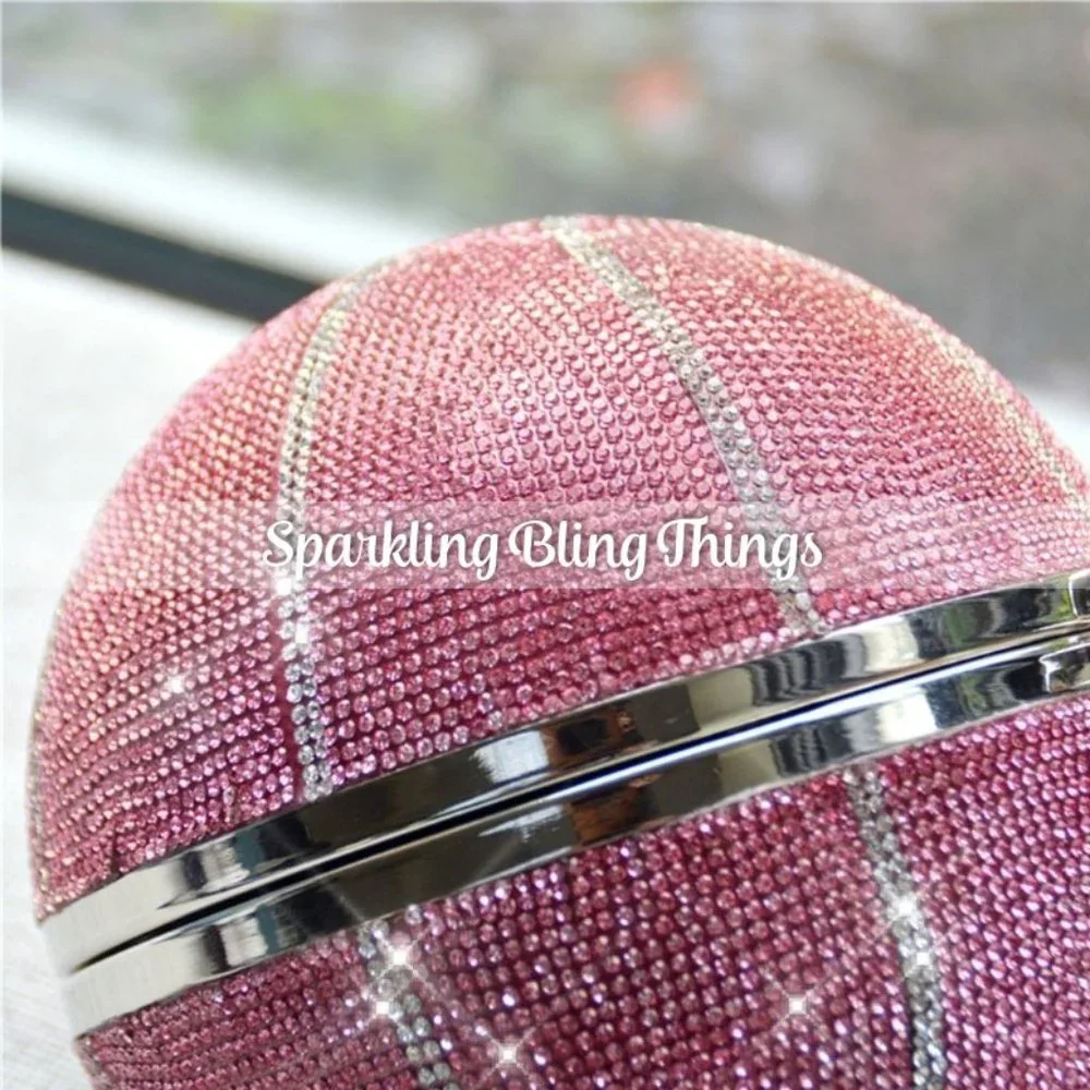 NWT BLING SWAROVSKI CRYSTAL RHINESTONE BASKETBALL CLUTCH HANDBAG PURSE +… - Picture 6 of 11